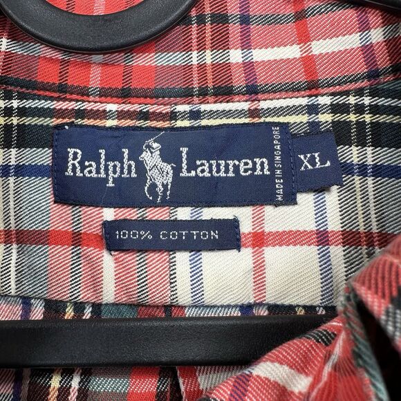 Ralph Lauren Men’s XL Golf Logo Embroidered Long Sleeve Plaid Button Down Pocket - Picture 3 of 11